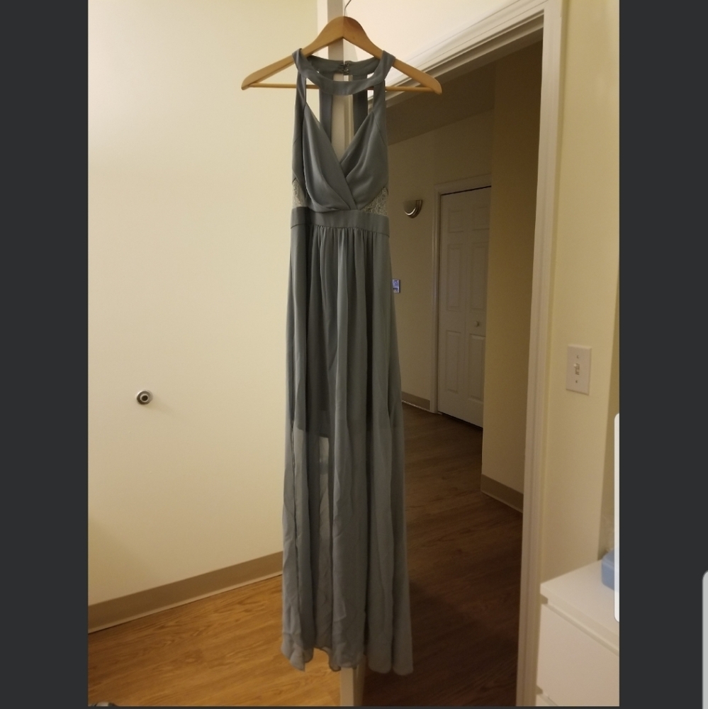 Long silky floating dress